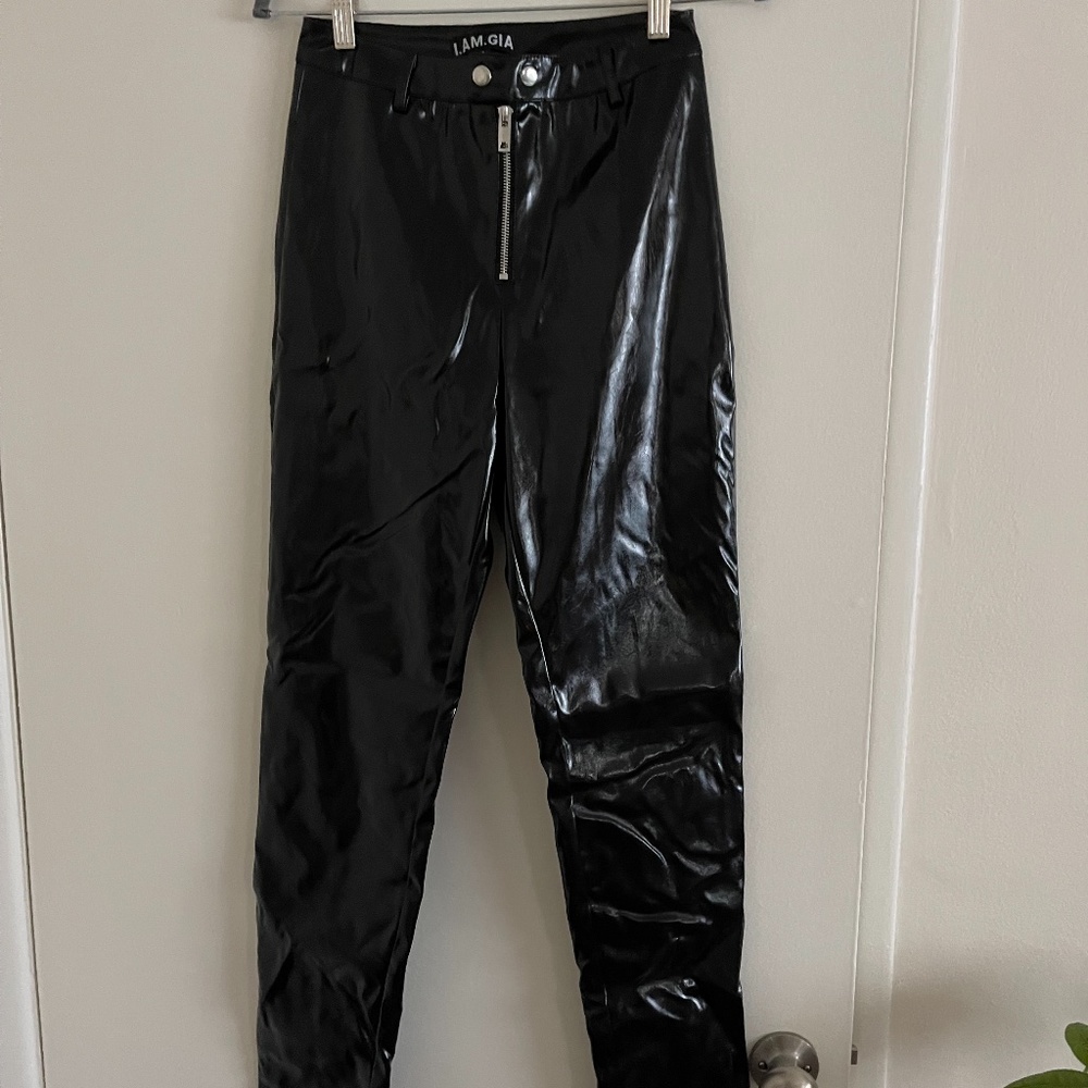 Black Patent Pants